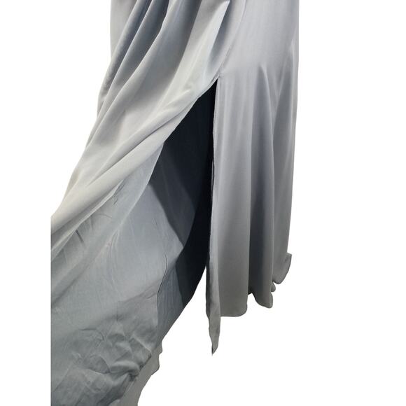 BRIDESMAID 14 1X Slate Blue  One Shoulder Sleeveless Formal Maxi Dress NEW B125 - Picture 3 of 9